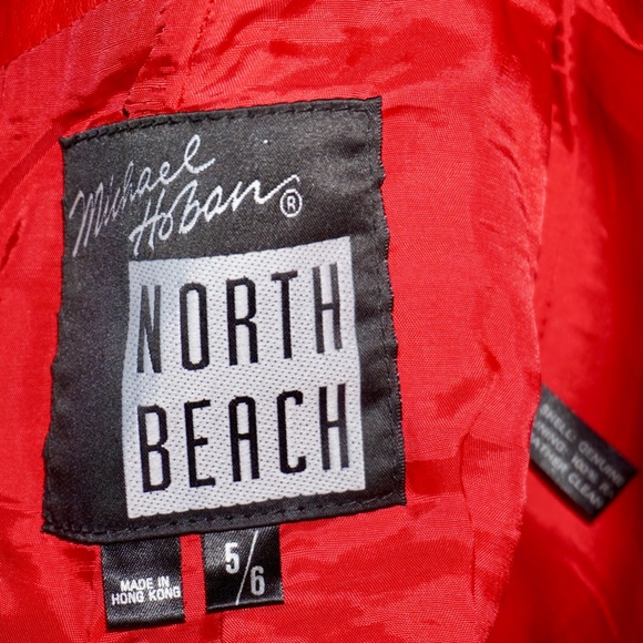 Michael Hoban North Beach Lamb Vintage Red Leather  Dress! - Picture 3 of 6